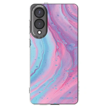 Picasee silikónový prehľadný obal pre Samsung Galaxy S25 Edge 5G - Pink liquid