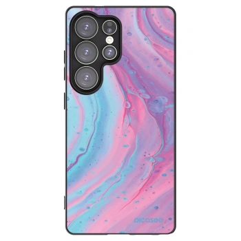 Picasee silikónový čierny obal pre Samsung Galaxy S25 Ultra 5G - Pink liquid
