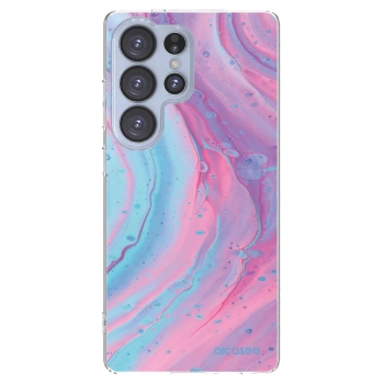 Picasee silikónový prehľadný obal pre Samsung Galaxy S25 Ultra 5G - Pink liquid
