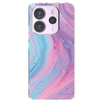 Picasee silikónový prehľadný obal pre Xiaomi Redmi Note 14 4G - Pink liquid
