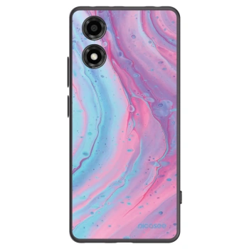 Picasee silikónový čierny obal pre Motorola Moto E14 - Pink liquid