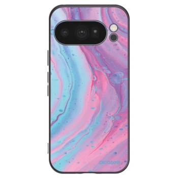 Picasee silikónový čierny obal pre Google Pixel 10 Pro - Pink liquid