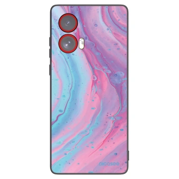 Picasee silikónový čierny obal pre Motorola Edge 50 Fusion - Pink liquid