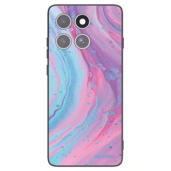 Picasee silikónový čierny obal pre Motorola Edge 60 Fusion - Pink liquid