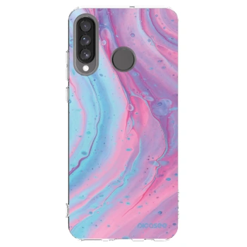 Picasee silikónový prehľadný obal pre Huawei P30 Lite - Pink liquid