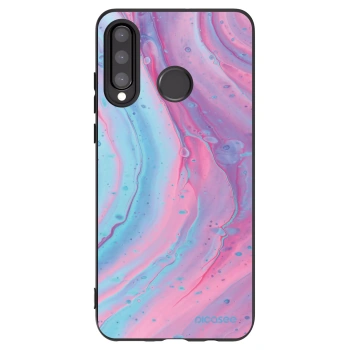 Picasee silikónový čierny obal pre Huawei P30 Lite - Pink liquid