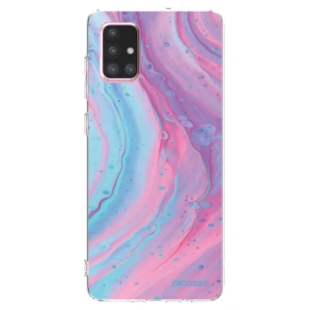 Picasee silikónový prehľadný obal pre Samsung Galaxy A71 A715F - Pink liquid
