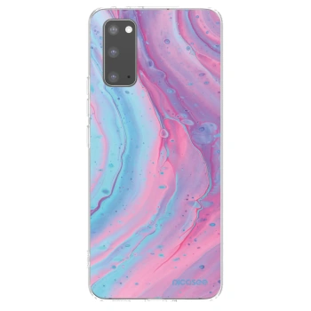 Picasee silikónový prehľadný obal pre Samsung Galaxy S20 G980F - Pink liquid
