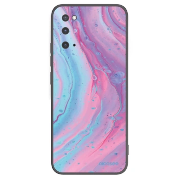 Picasee silikónový čierny obal pre Samsung Galaxy S20 G980F - Pink liquid