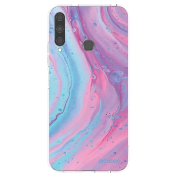 Picasee silikónový prehľadný obal pre Huawei P40 Lite E - Pink liquid
