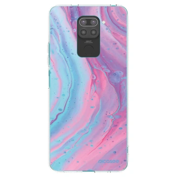 Picasee silikónový čierny obal pre Xiaomi Redmi Note 9 - Pink liquid