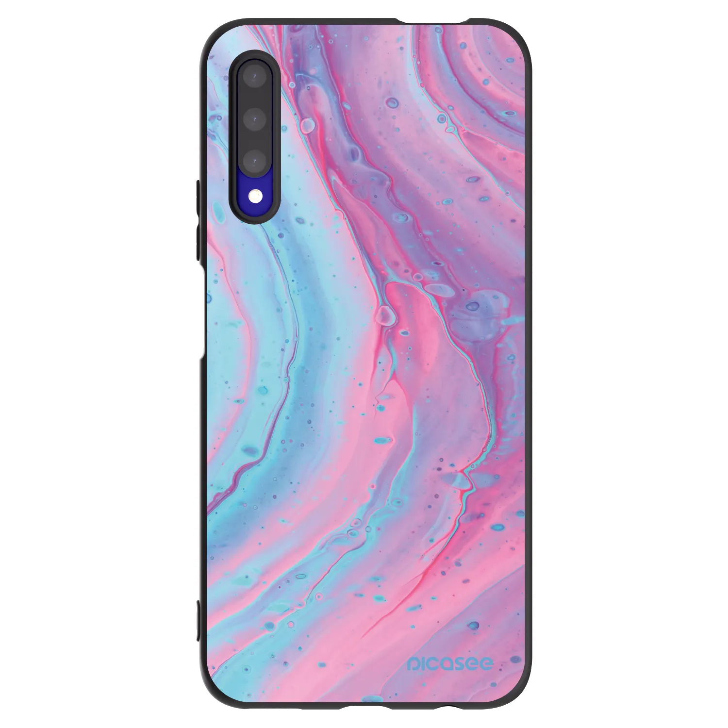 Picasee silikónový čierny obal pre Honor 9X Pro - Pink liquid