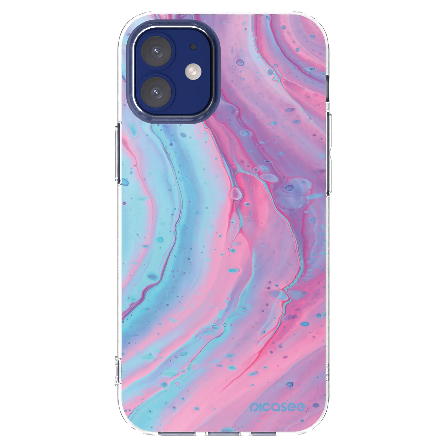 Picasee silikónový prehľadný obal pre Apple iPhone 12 mini - Pink liquid
