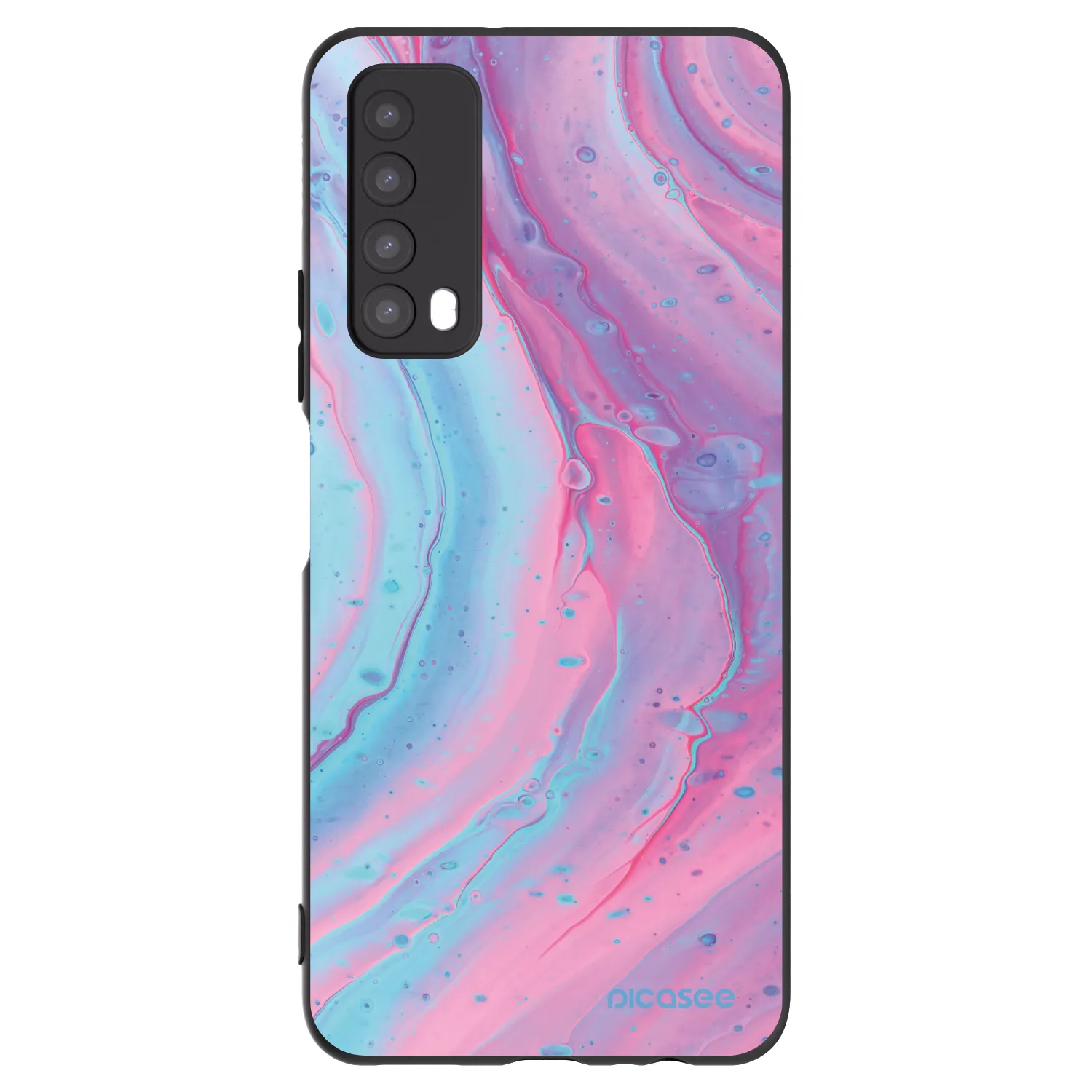 Picasee silikónový čierny obal pre Huawei P Smart 2021 - Pink liquid
