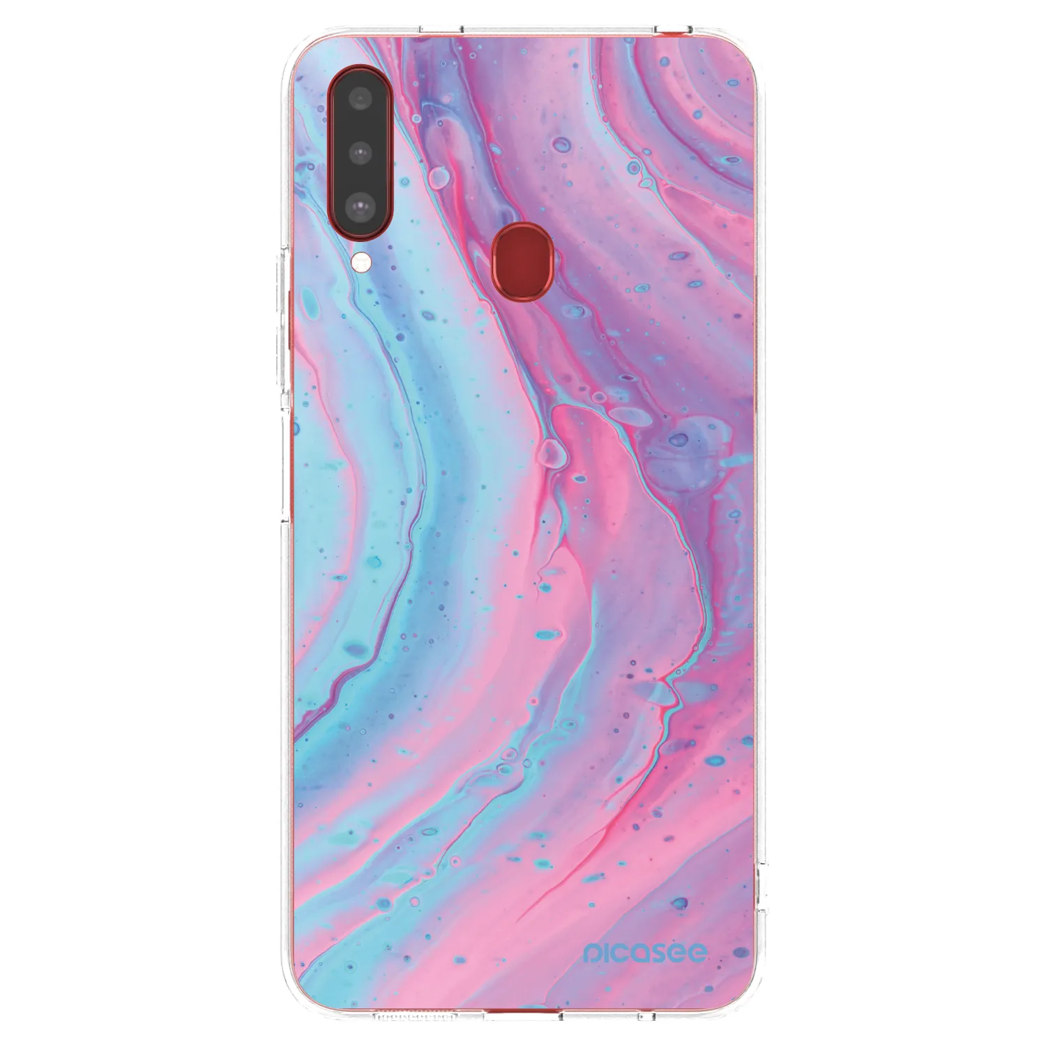 Picasee silikónový prehľadný obal pre Samsung Galaxy A20s - Pink liquid