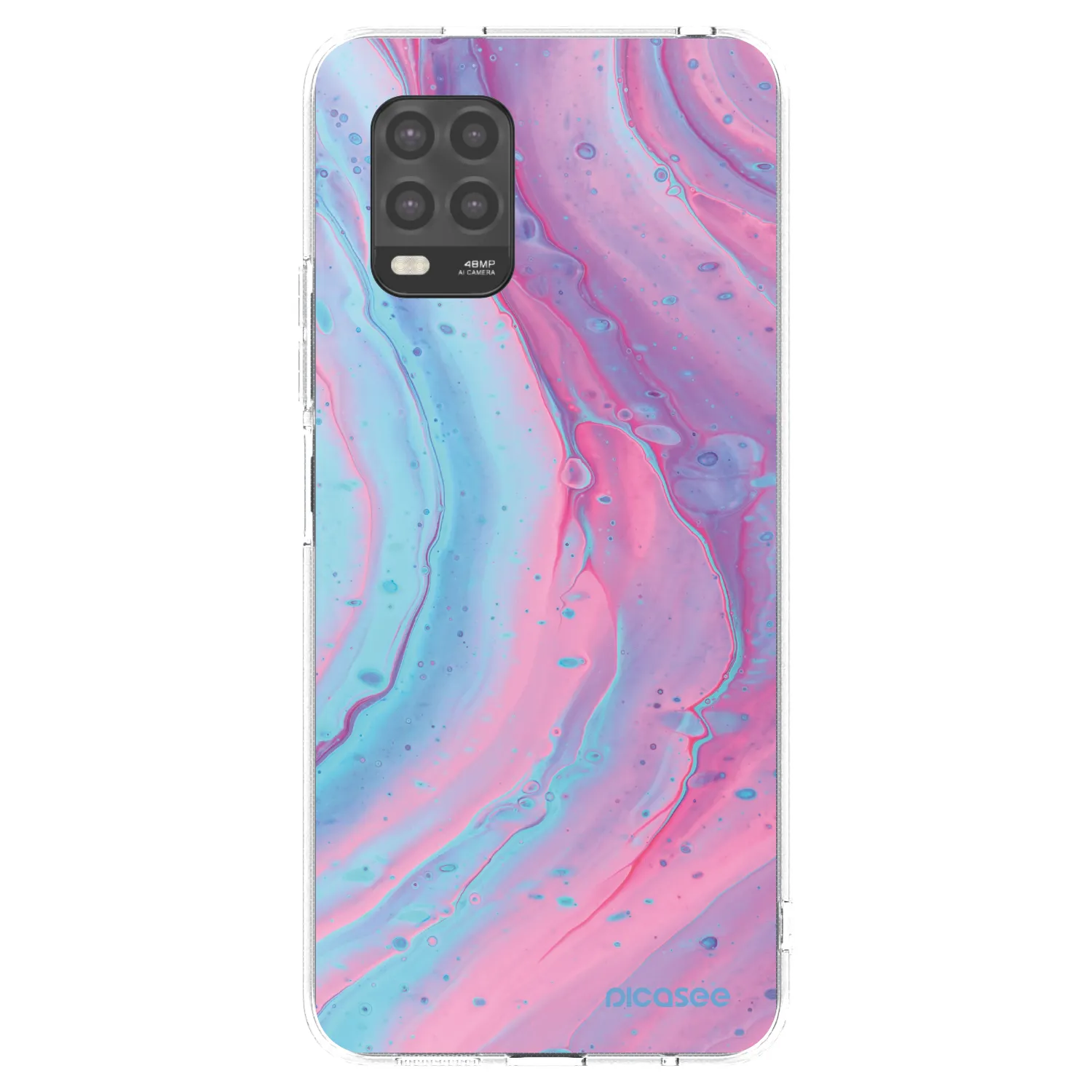 Silikónový prehľadný obal pre Xiaomi Mi 10 Lite - Pink liquid