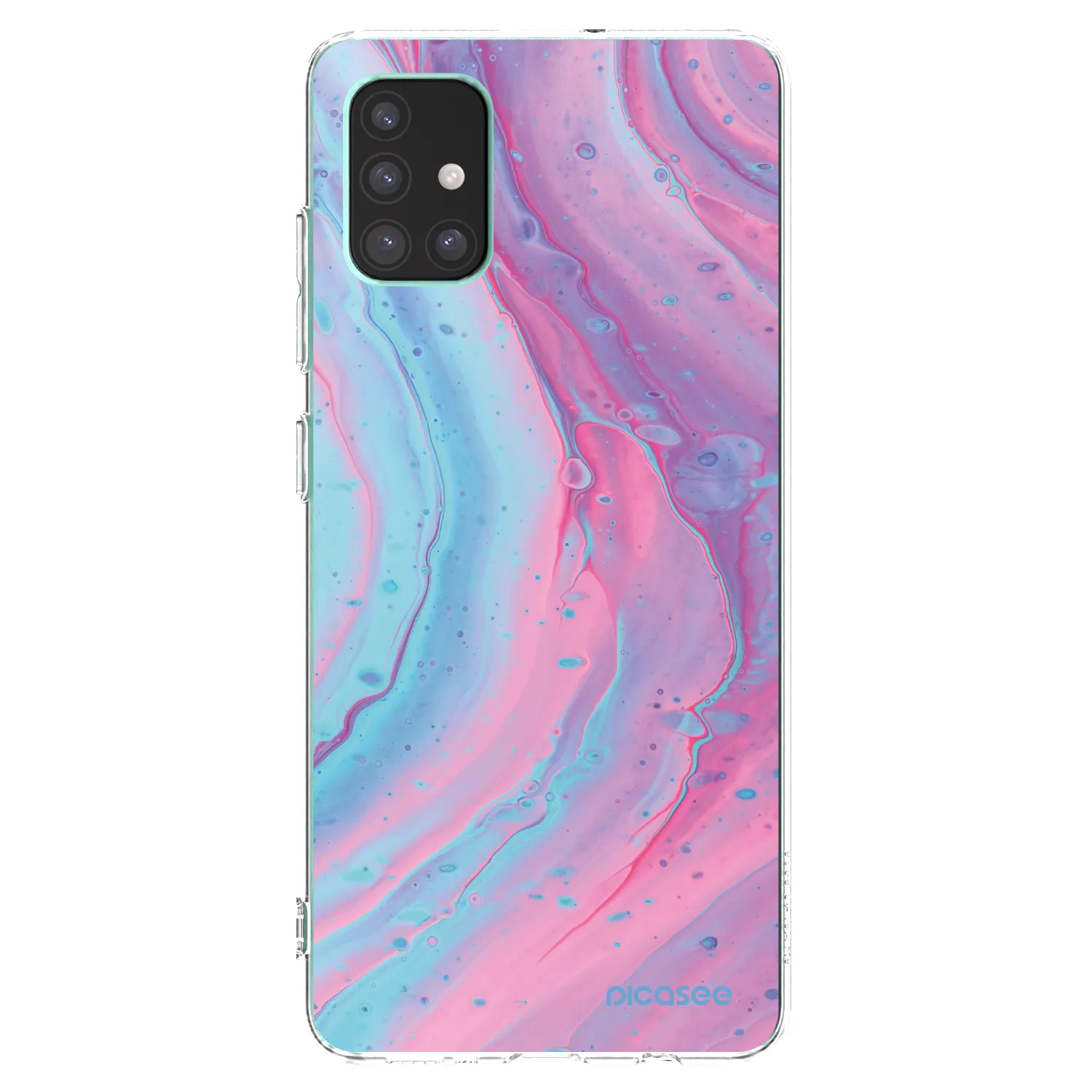 Picasee silikónový prehľadný obal pre Samsung Galaxy M51 M515F - Pink liquid