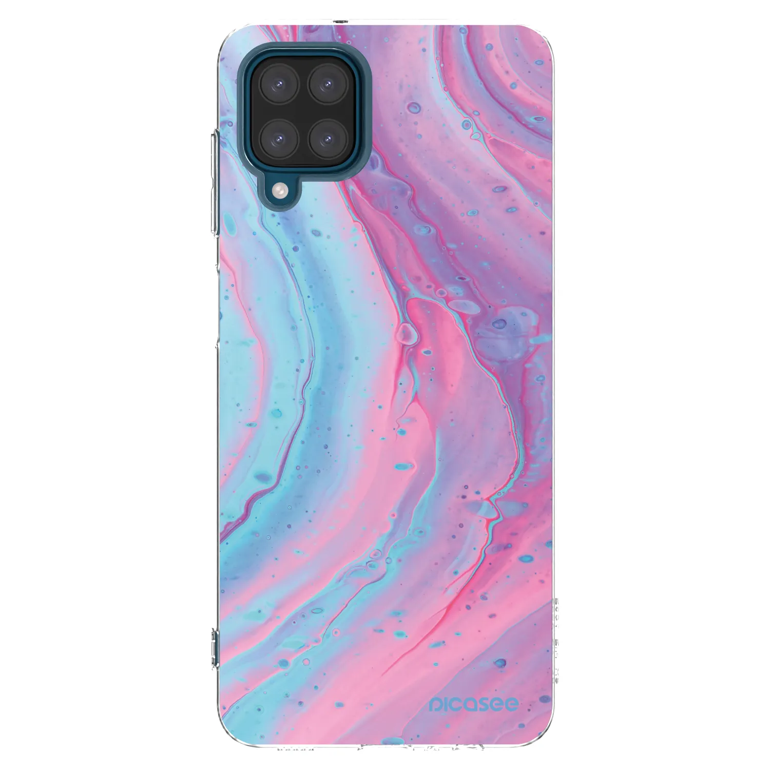 Picasee silikónový prehľadný obal pre Samsung Galaxy A12 A125F - Pink liquid
