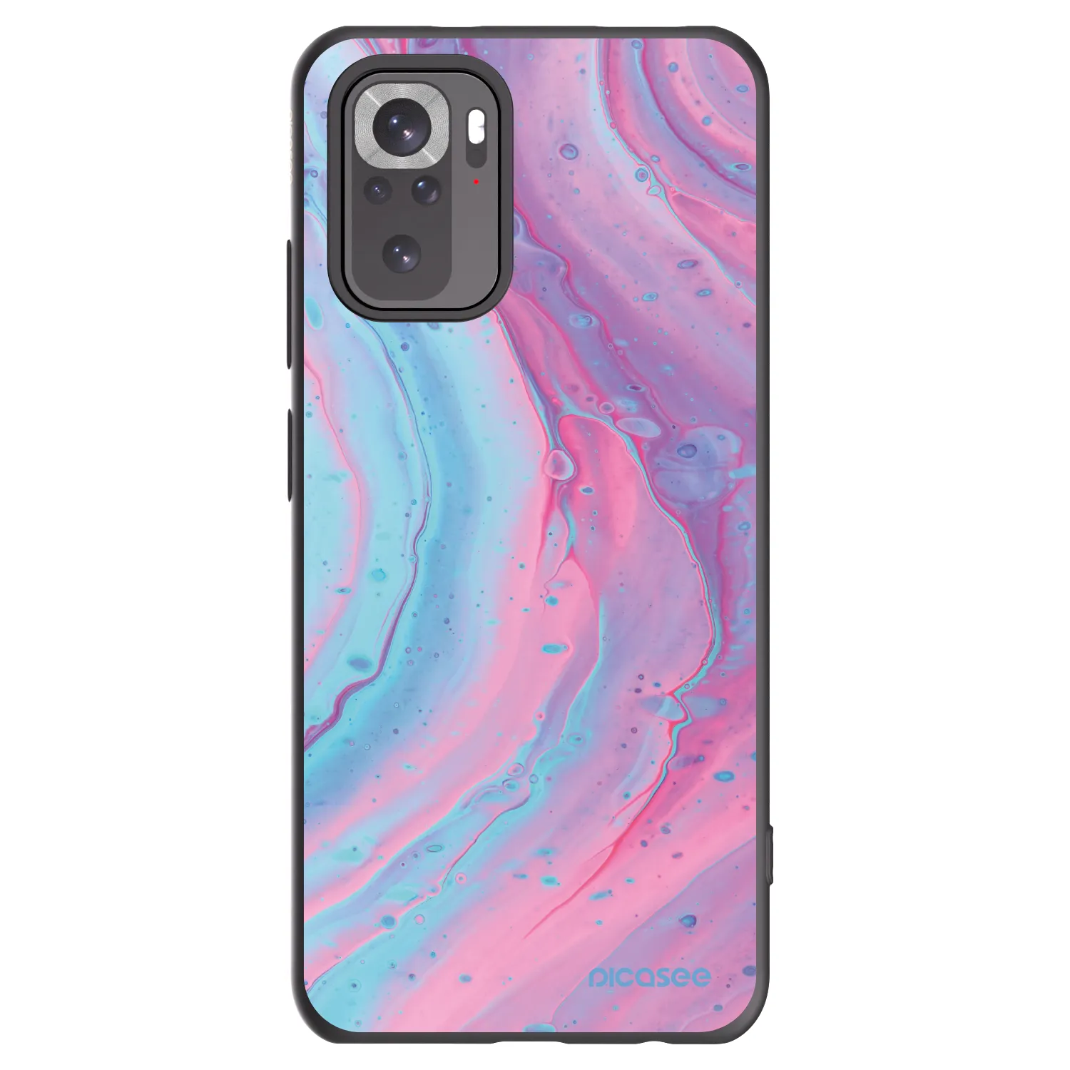 Picasee silikónový čierny obal pre Xiaomi Redmi Note 10 - Pink liquid