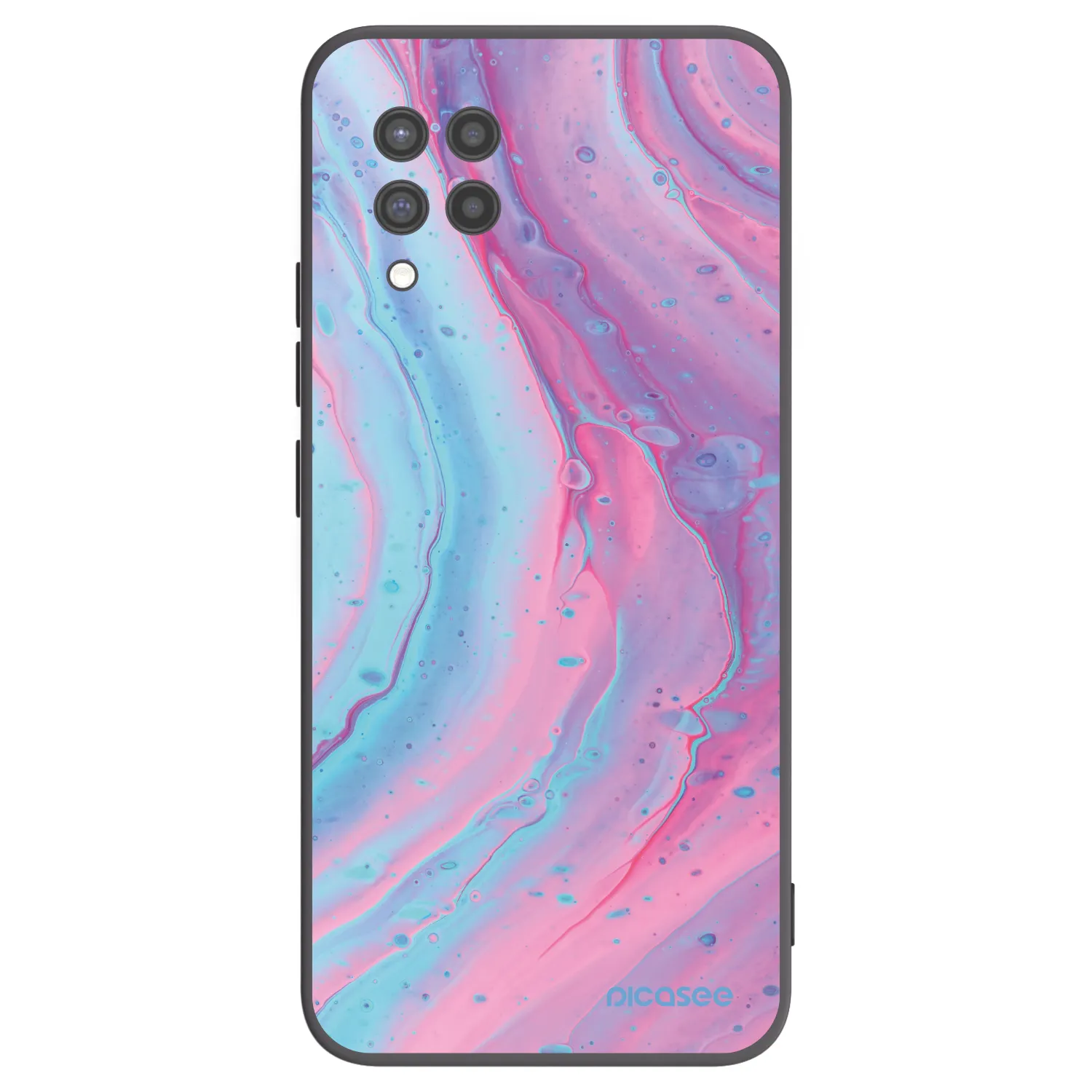 Picasee silikónový čierny obal pre Samsung Galaxy A42 A426B - Pink liquid