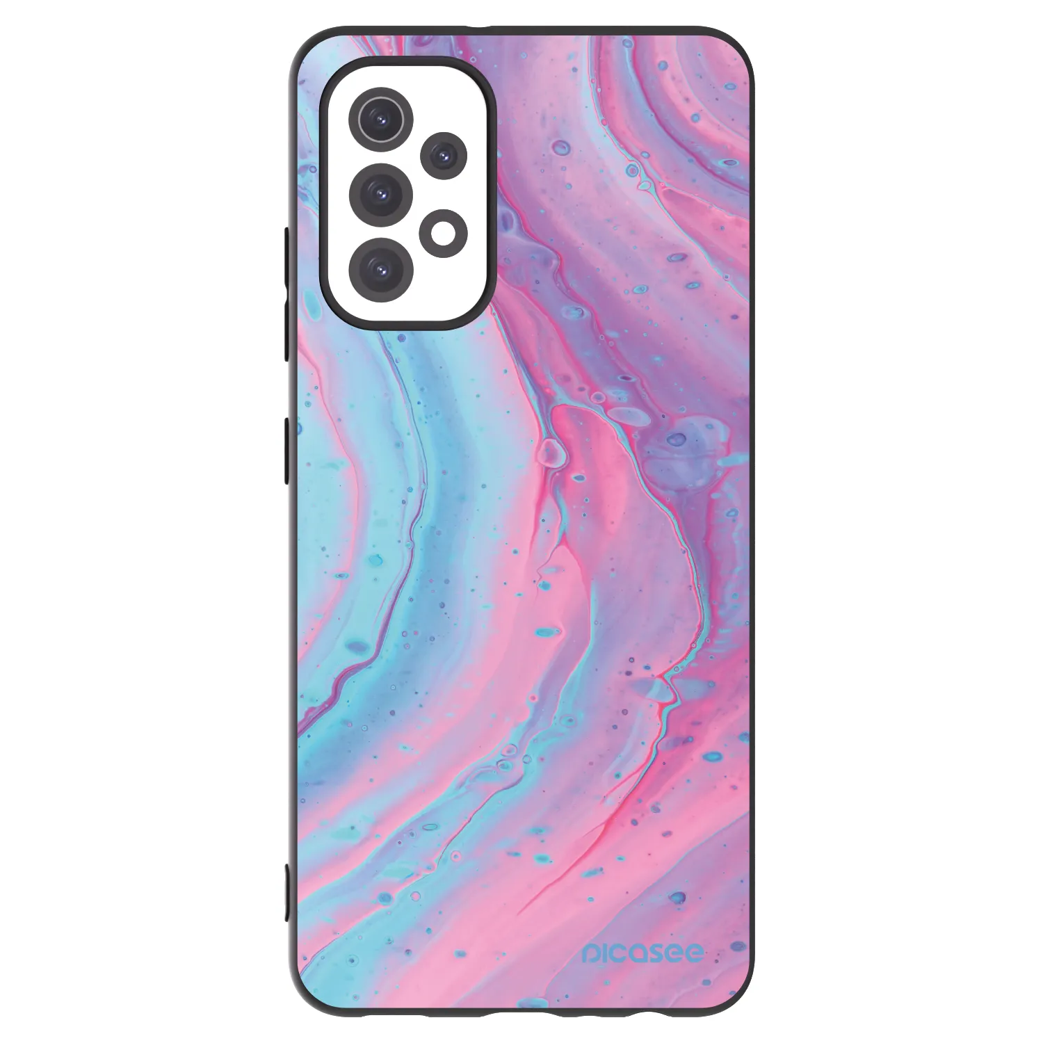 Picasee silikónový čierny obal pre Samsung Galaxy A32 5G A326B - Pink liquid