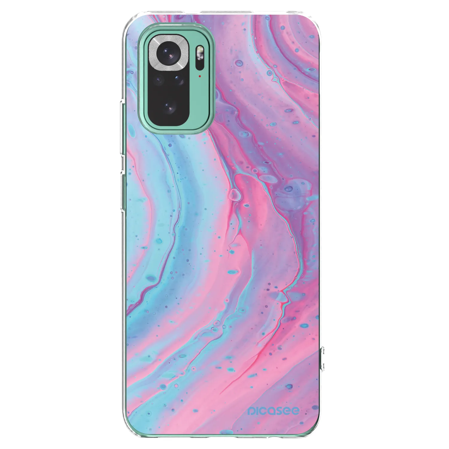 Picasee silikónový prehľadný obal pre Xiaomi Redmi Note 10 Pro - Pink liquid