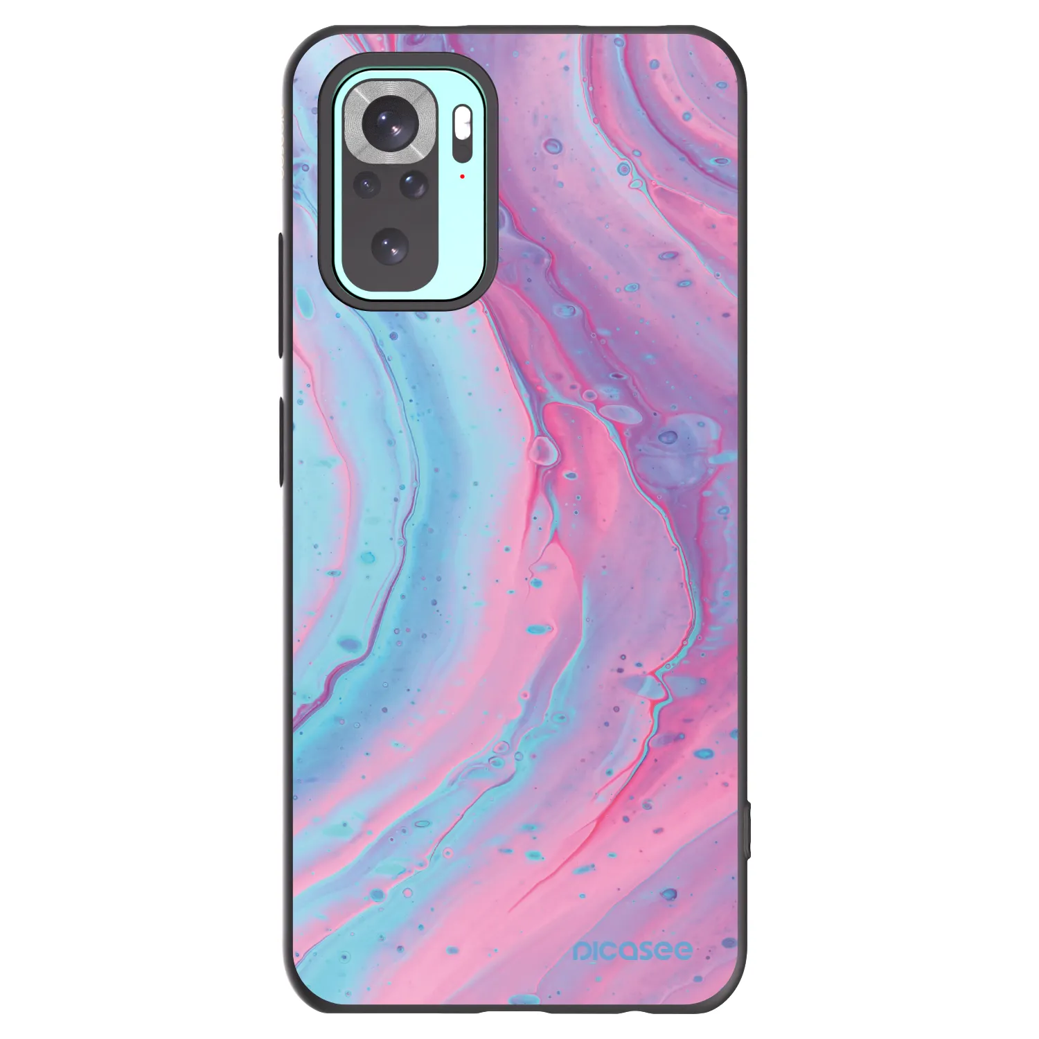 Picasee silikónový čierny obal pre Xiaomi Redmi Note 10 Pro - Pink liquid
