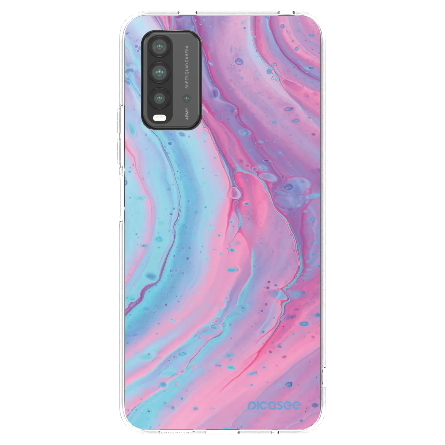 Silikónový prehľadný obal pre Xiaomi Redmi 9T - Pink liquid