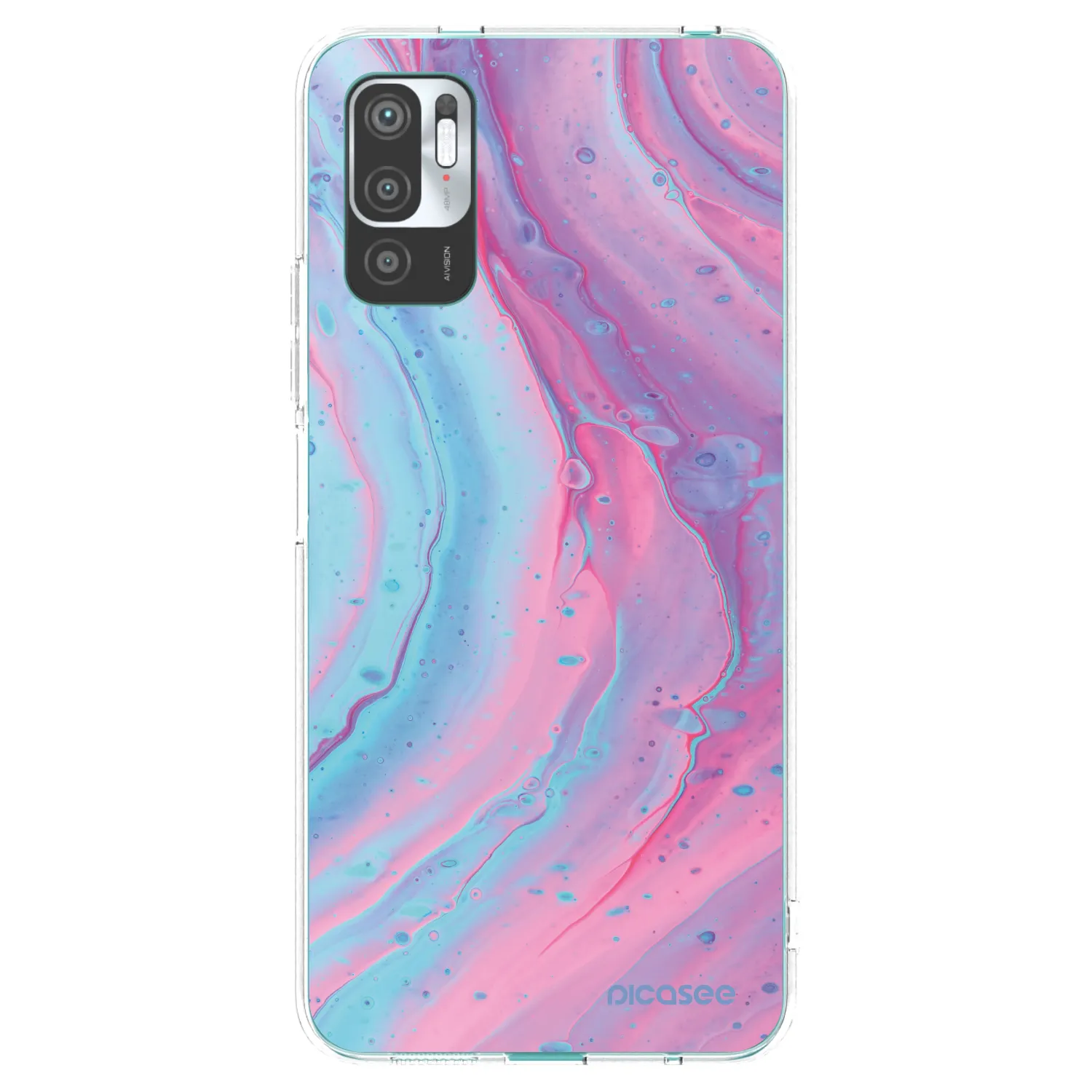 Picasee silikónový prehľadný obal pre Xiaomi Redmi Note 10 5G - Pink liquid