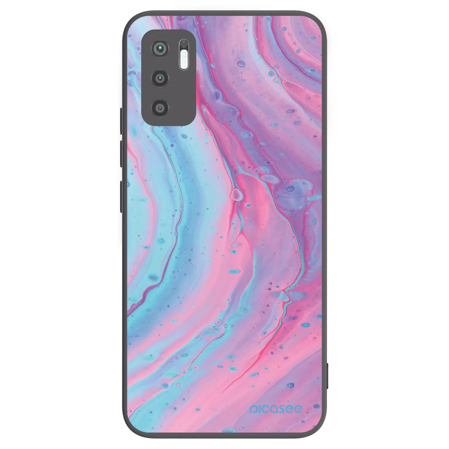Picasee silikónový čierny obal pre Xiaomi Redmi Note 10 5G - Pink liquid