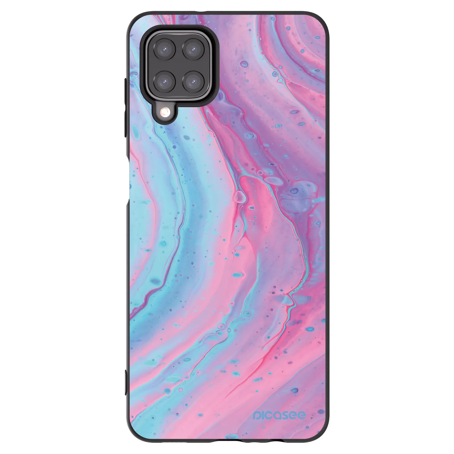 Picasee silikónový čierny obal pre Samsung Galaxy M12 M127F - Pink liquid