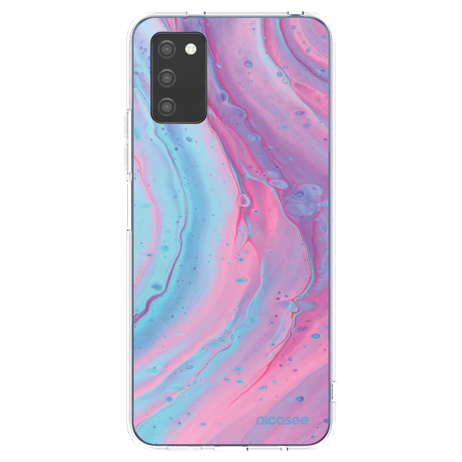 Picasee silikónový prehľadný obal pre Samsung Galaxy A02s A025G - Pink liquid