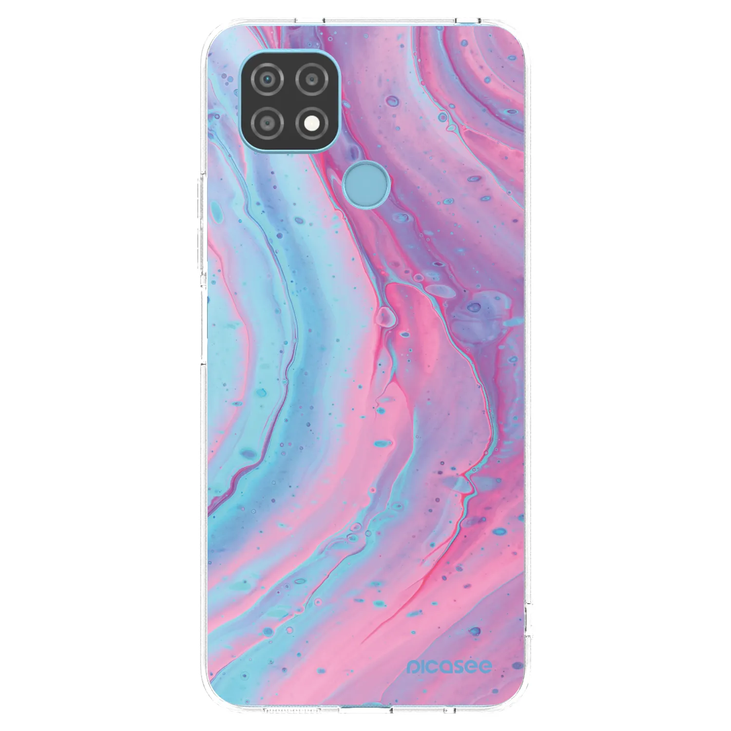 Picasee silikónový prehľadný obal pre Realme C21 - Pink liquid