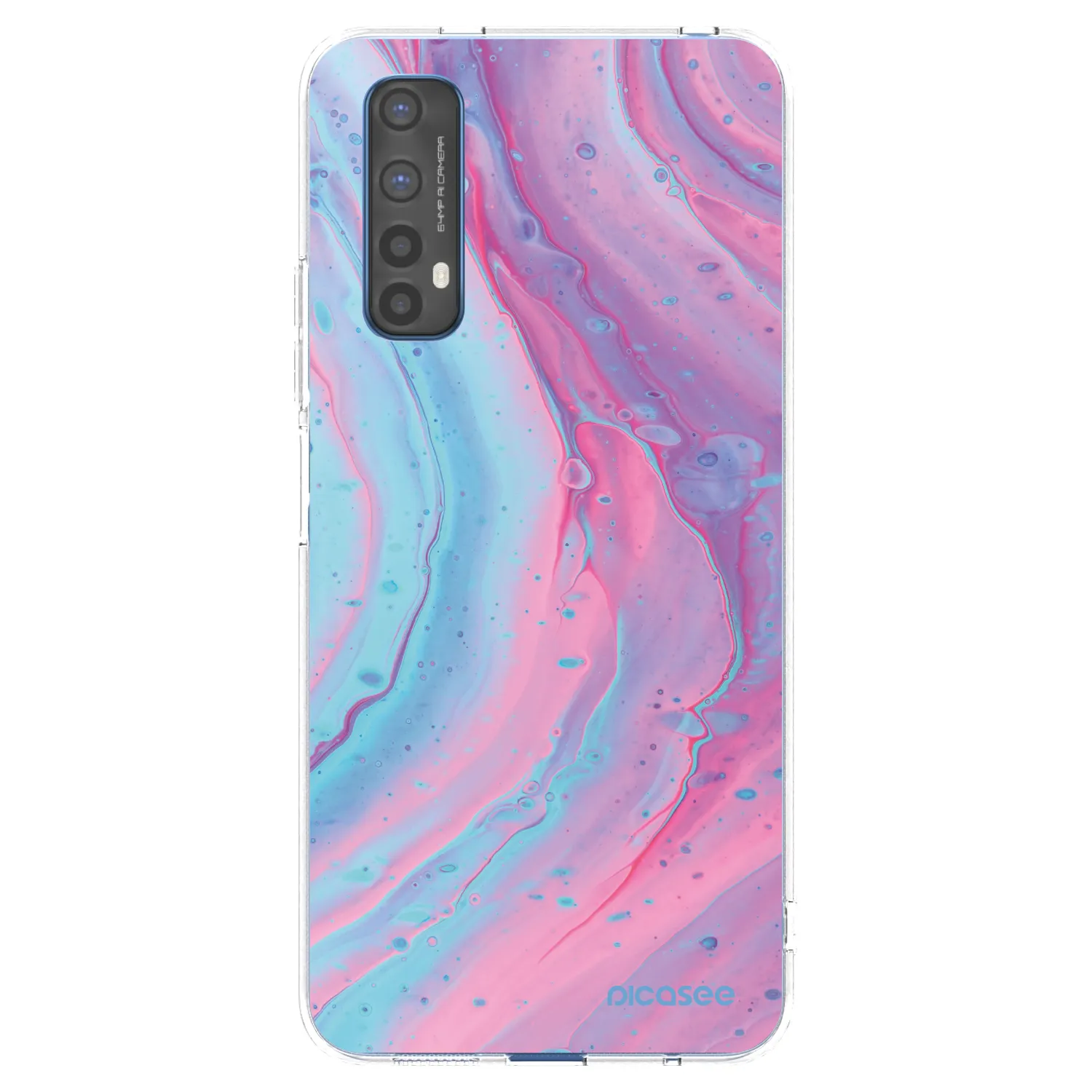 Picasee silikónový prehľadný obal pre Realme 7 - Pink liquid
