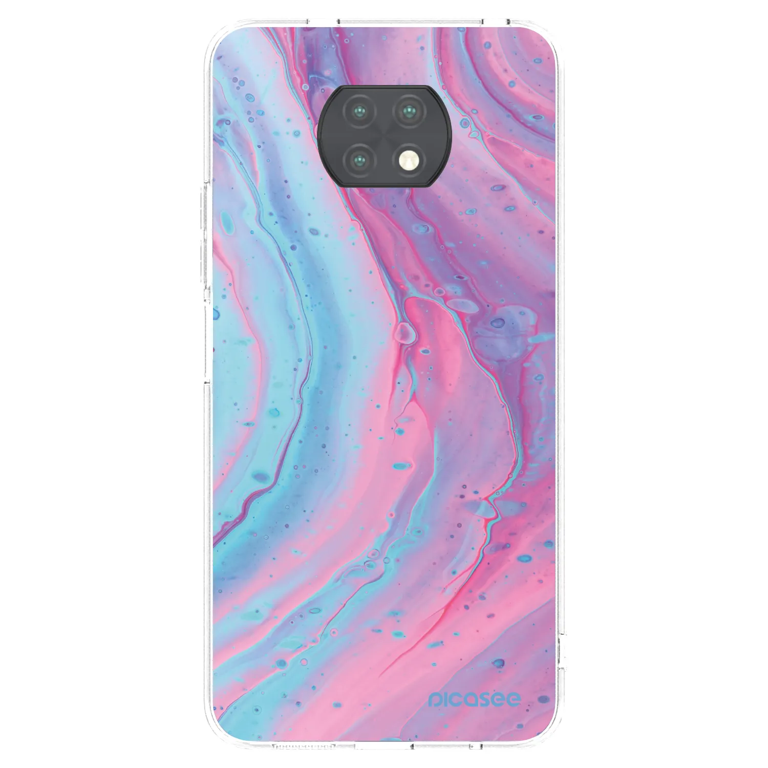 Silikónový prehľadný obal pre Xiaomi Redmi Note 9T - Pink liquid