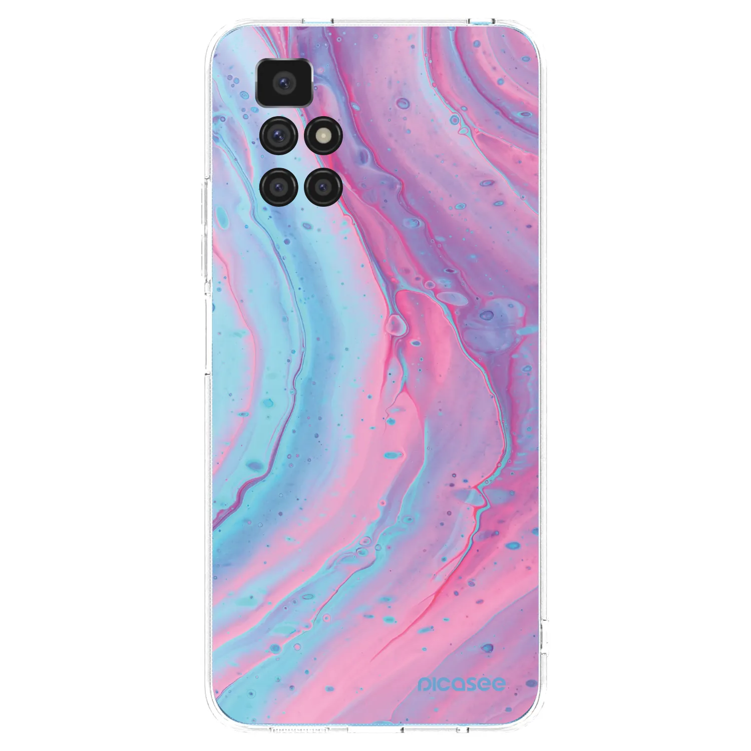 Picasee silikónový prehľadný obal pre Xiaomi Redmi 10 - Pink liquid