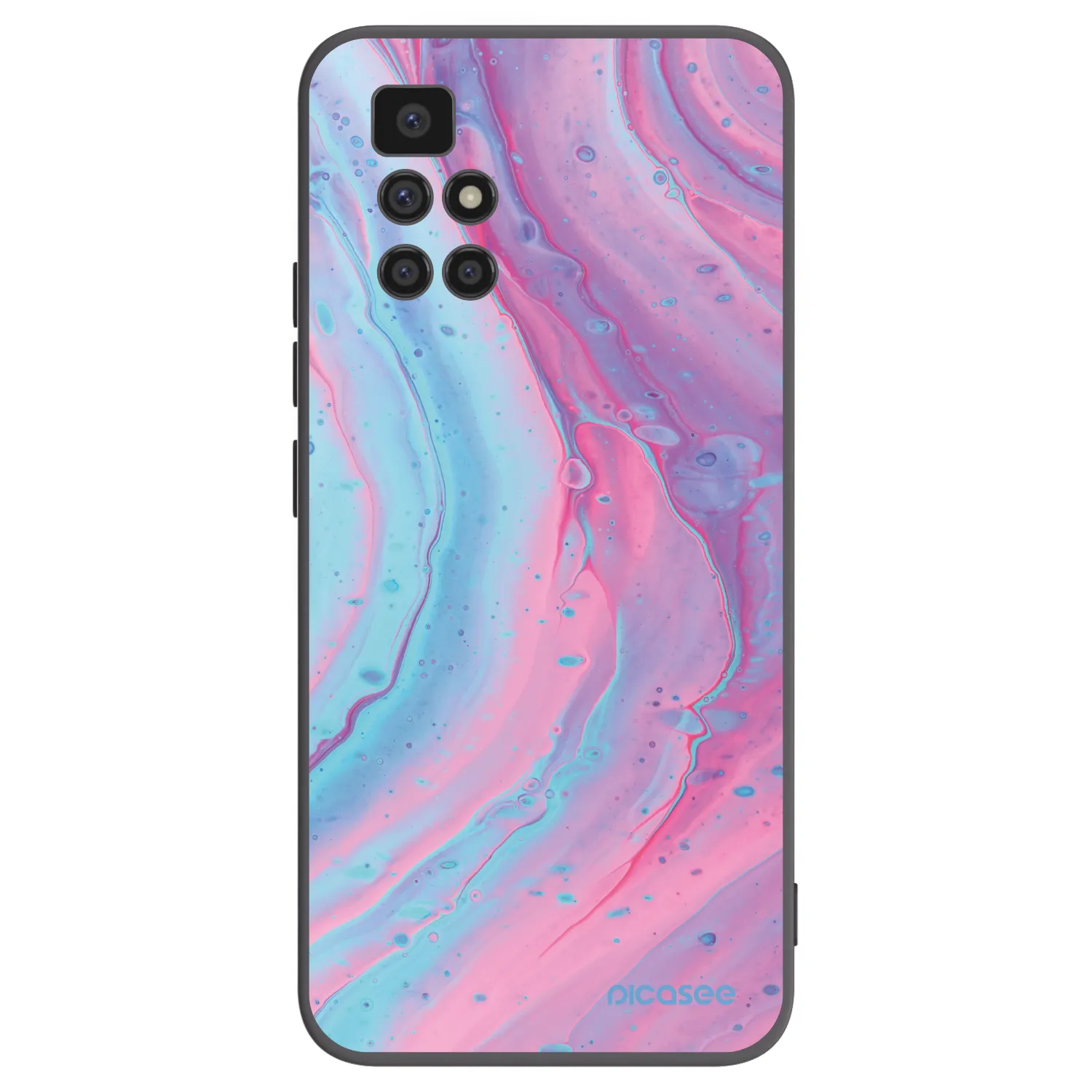Picasee silikónový čierny obal pre Xiaomi Redmi 10 - Pink liquid