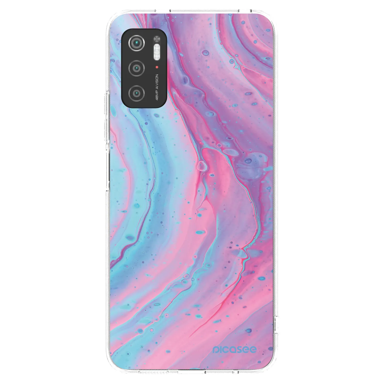 Silikónový prehľadný obal pre Xiaomi Poco M3 Pro 5G - Pink liquid