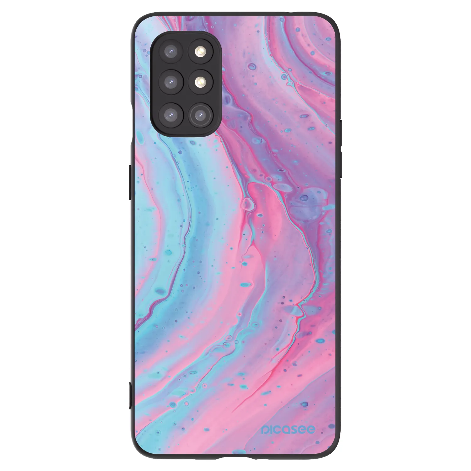 Picasee silikónový čierny obal pre OnePlus 8T - Pink liquid