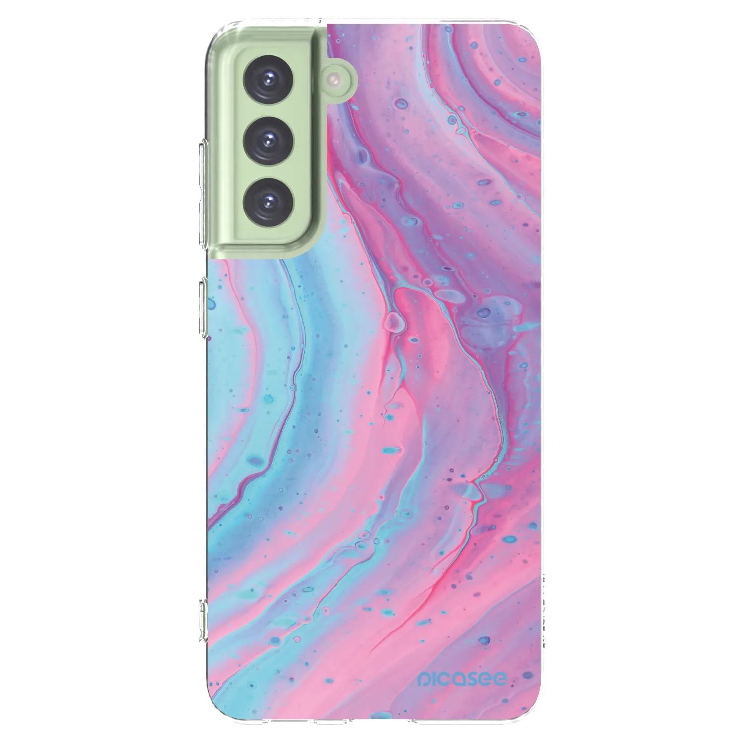 Picasee silikónový prehľadný obal pre Samsung Galaxy S21 FE 5G - Pink liquid