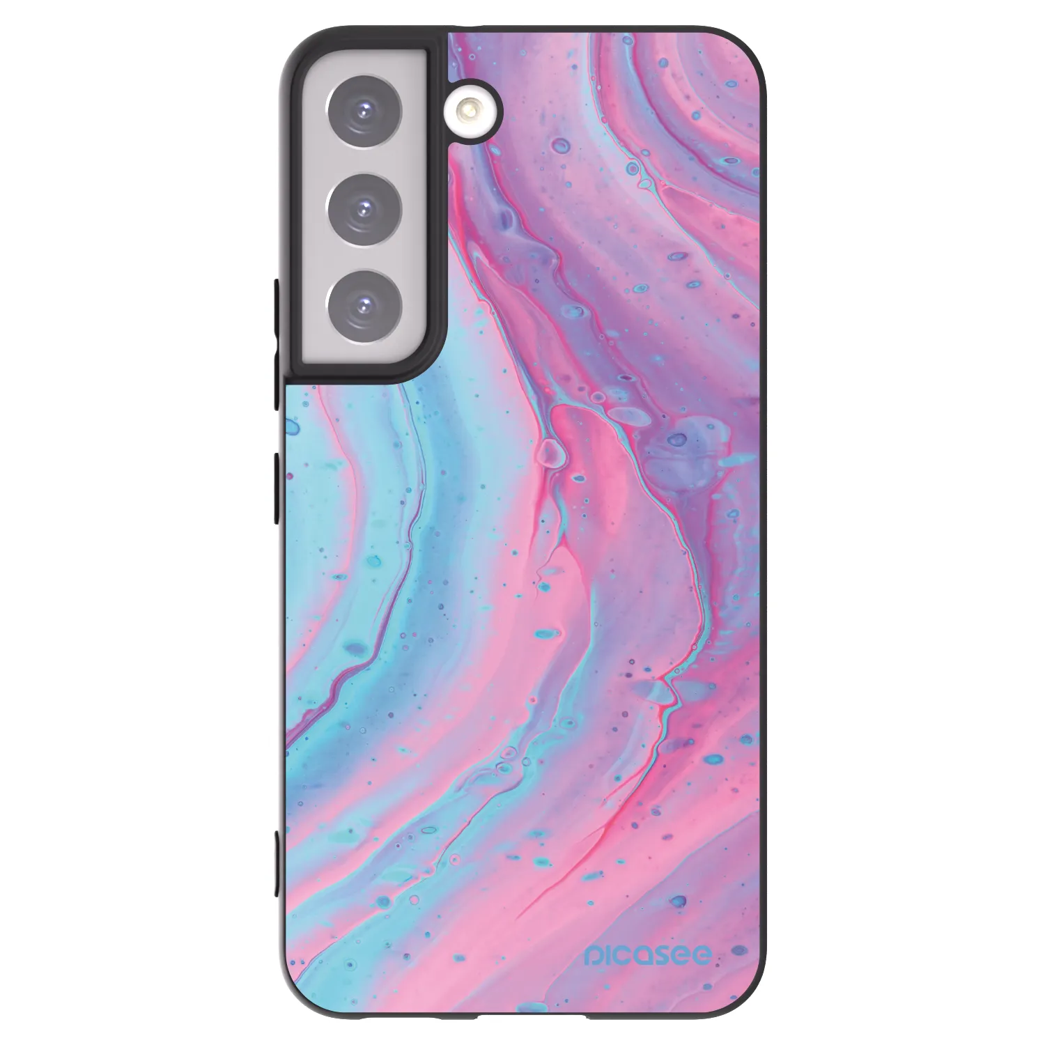 Silikónový čierny obal pre Samsung Galaxy S22 5G - Pink liquid