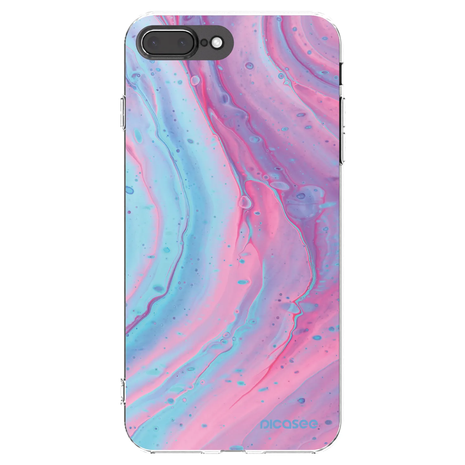 Picasee silikónový prehľadný obal pre Apple iPhone 7 Plus - Pink liquid