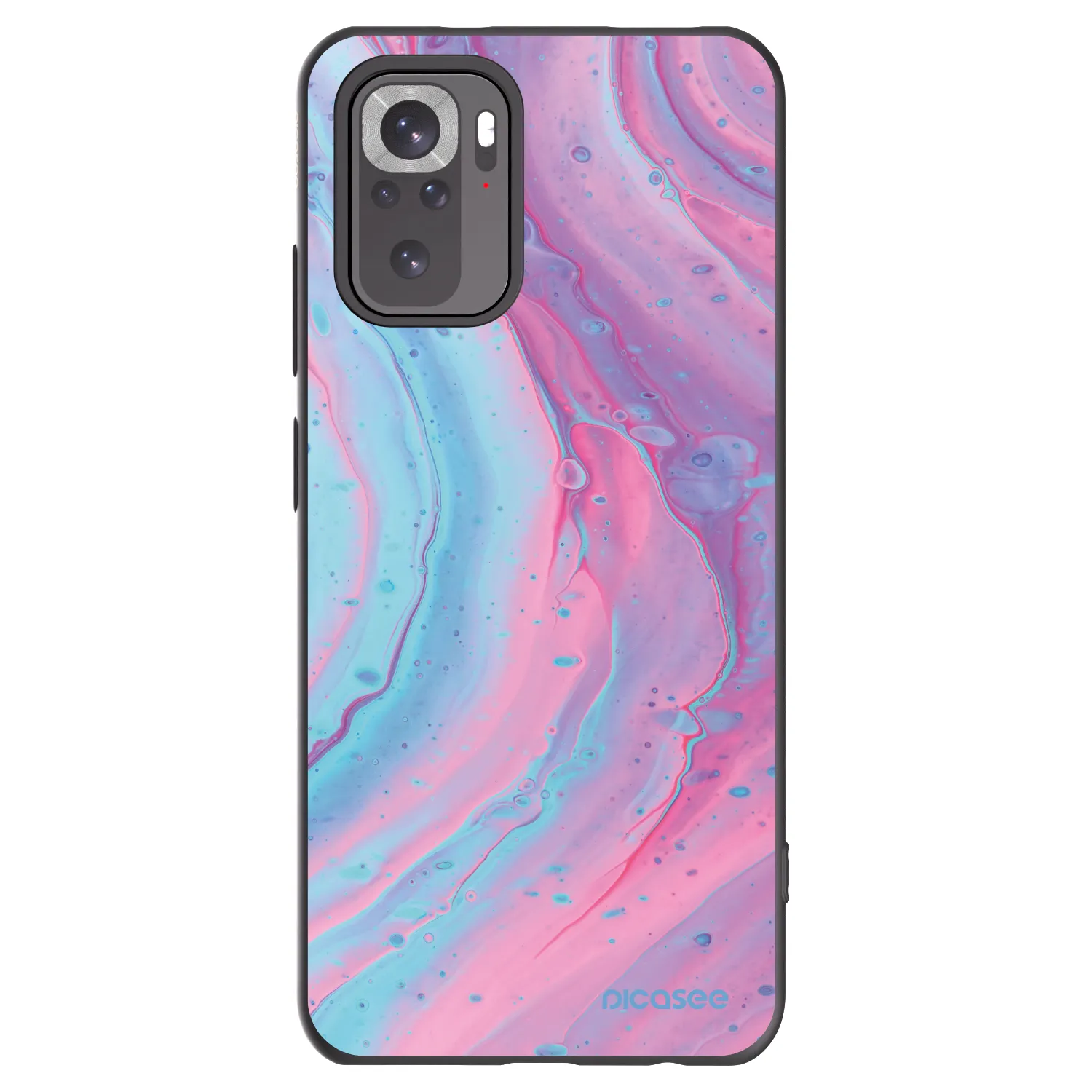 Picasee silikónový čierny obal pre Xiaomi Redmi Note 11S 4G - Pink liquid