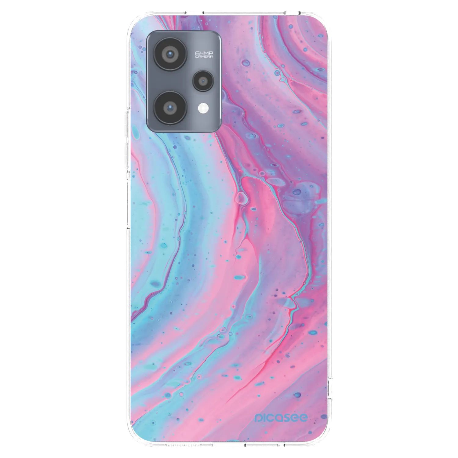 Picasee silikónový prehľadný obal pre Realme 9 Pro 5G - Pink liquid