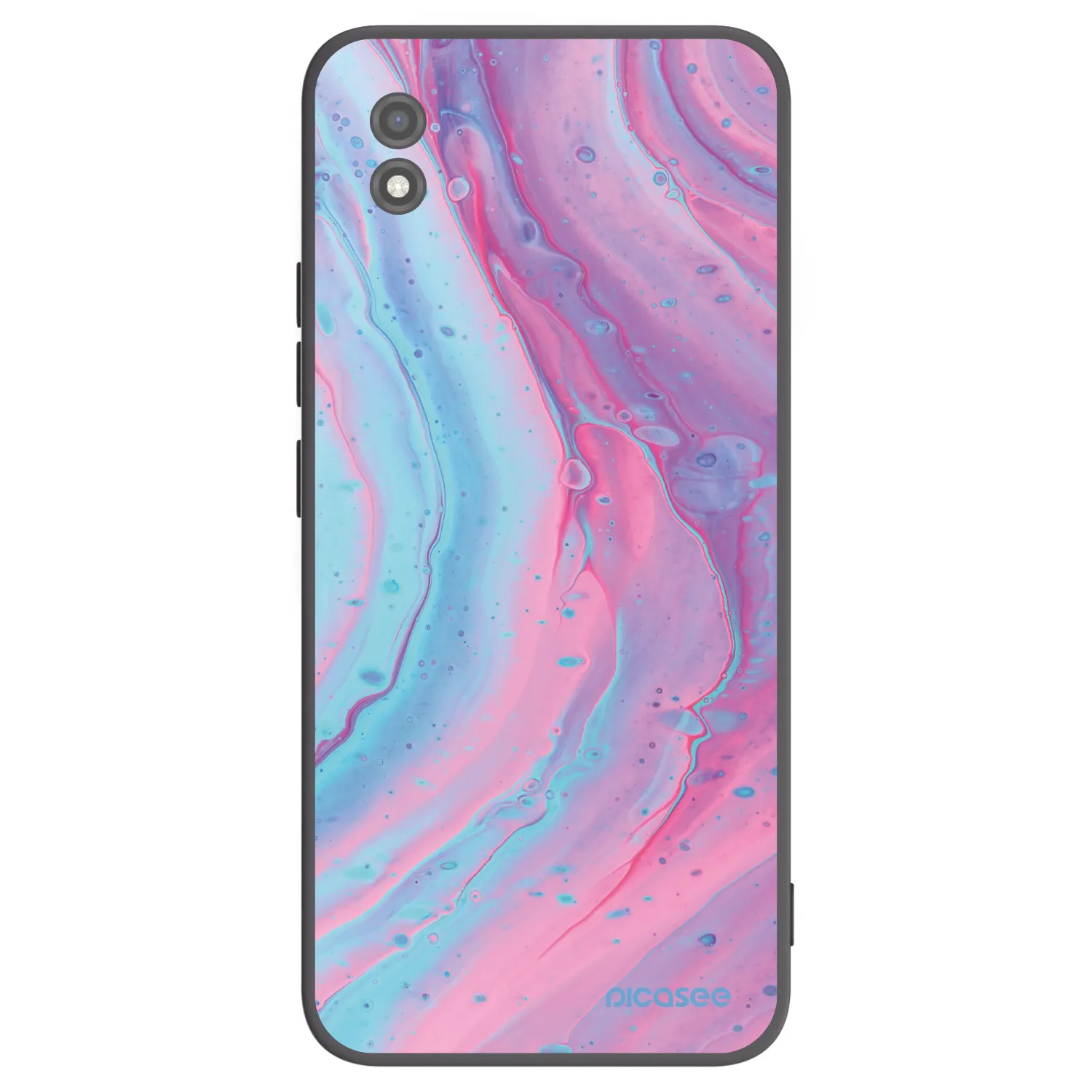 Picasee silikónový čierny obal pre Realme C11 (2021) - Pink liquid