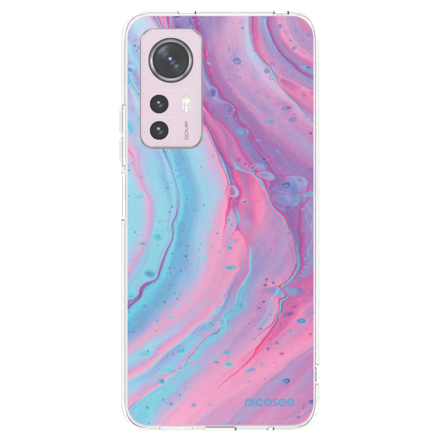 Picasee silikónový prehľadný obal pre Xiaomi 12 - Pink liquid