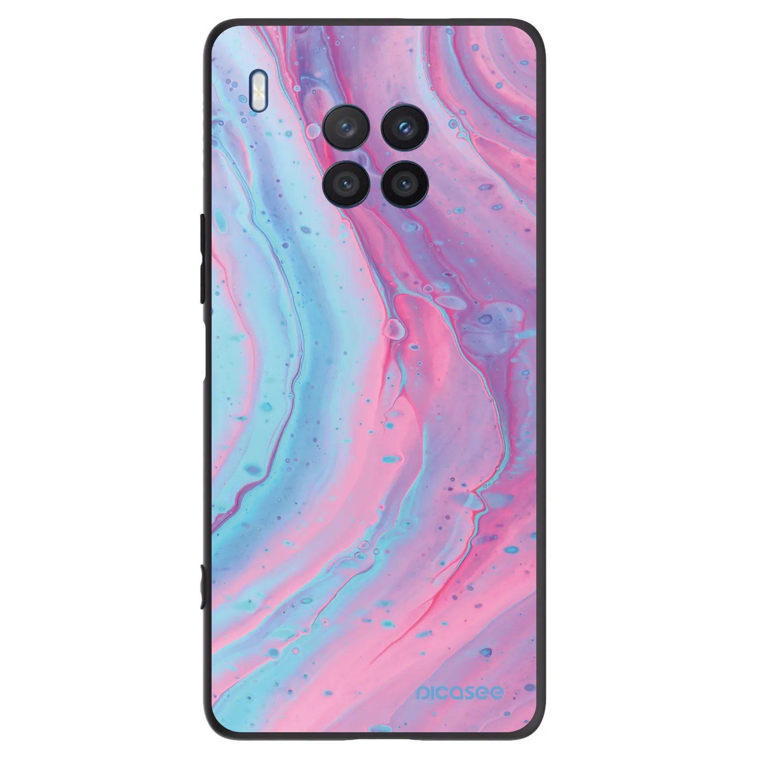 Picasee silikónový čierny obal pre Honor 50 Lite - Pink liquid