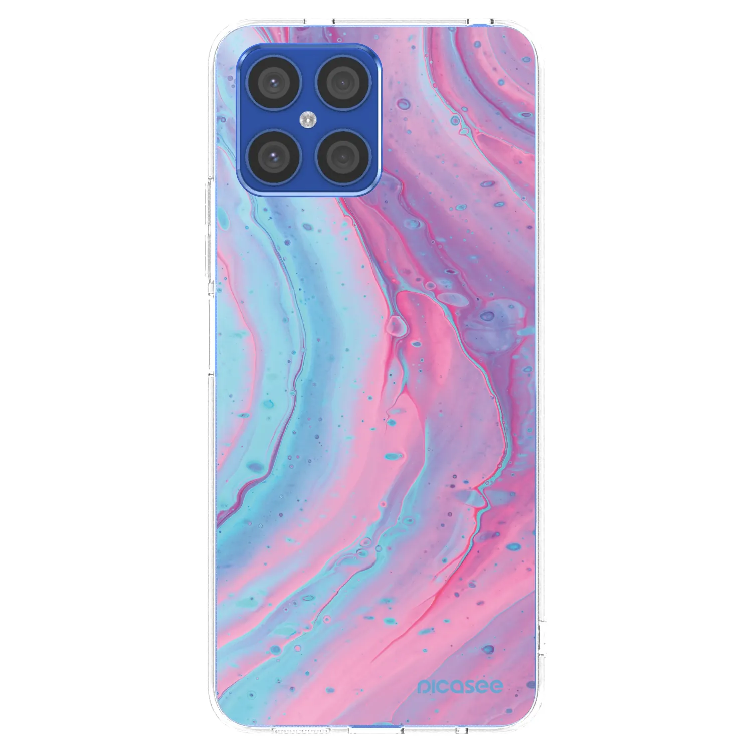 Picasee silikónový prehľadný obal pre Honor X8 4G - Pink liquid
