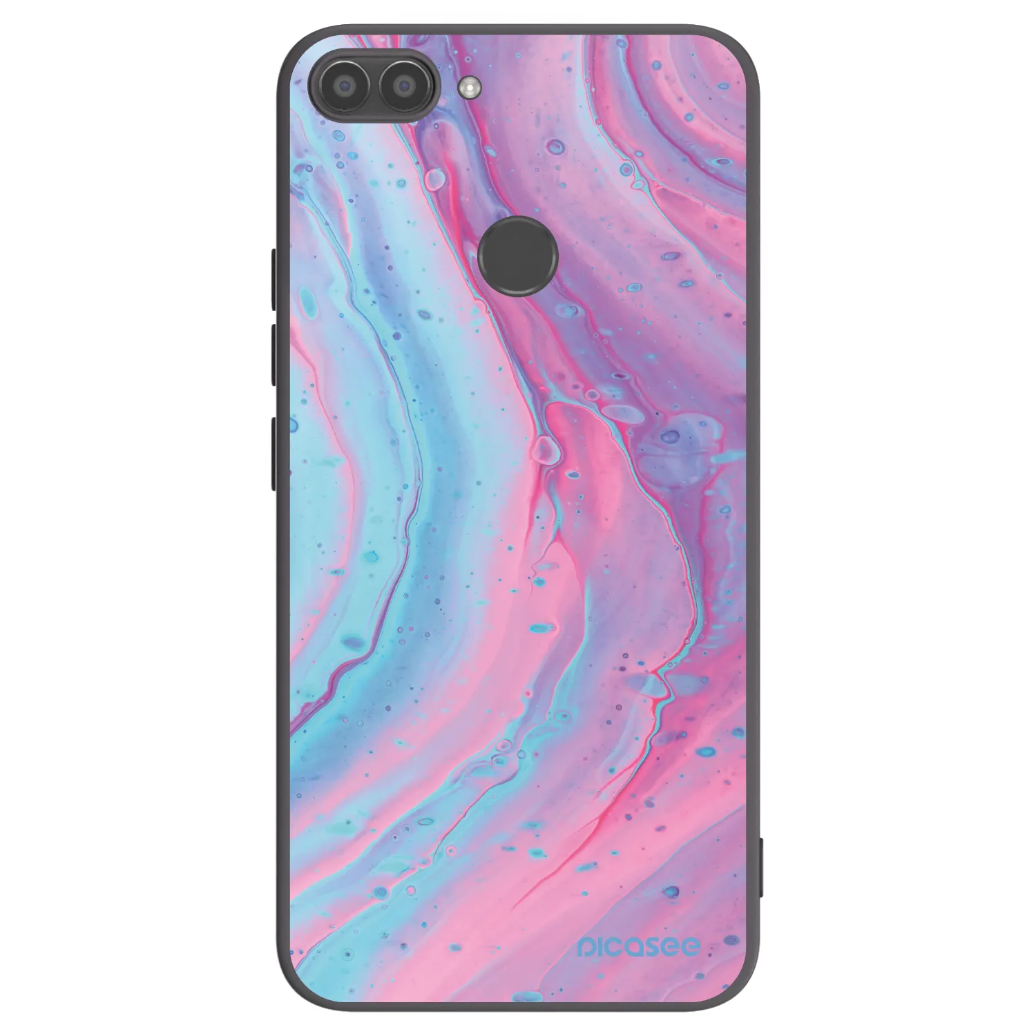 Picasee silikónový čierny obal pre Huawei P Smart - Pink liquid
