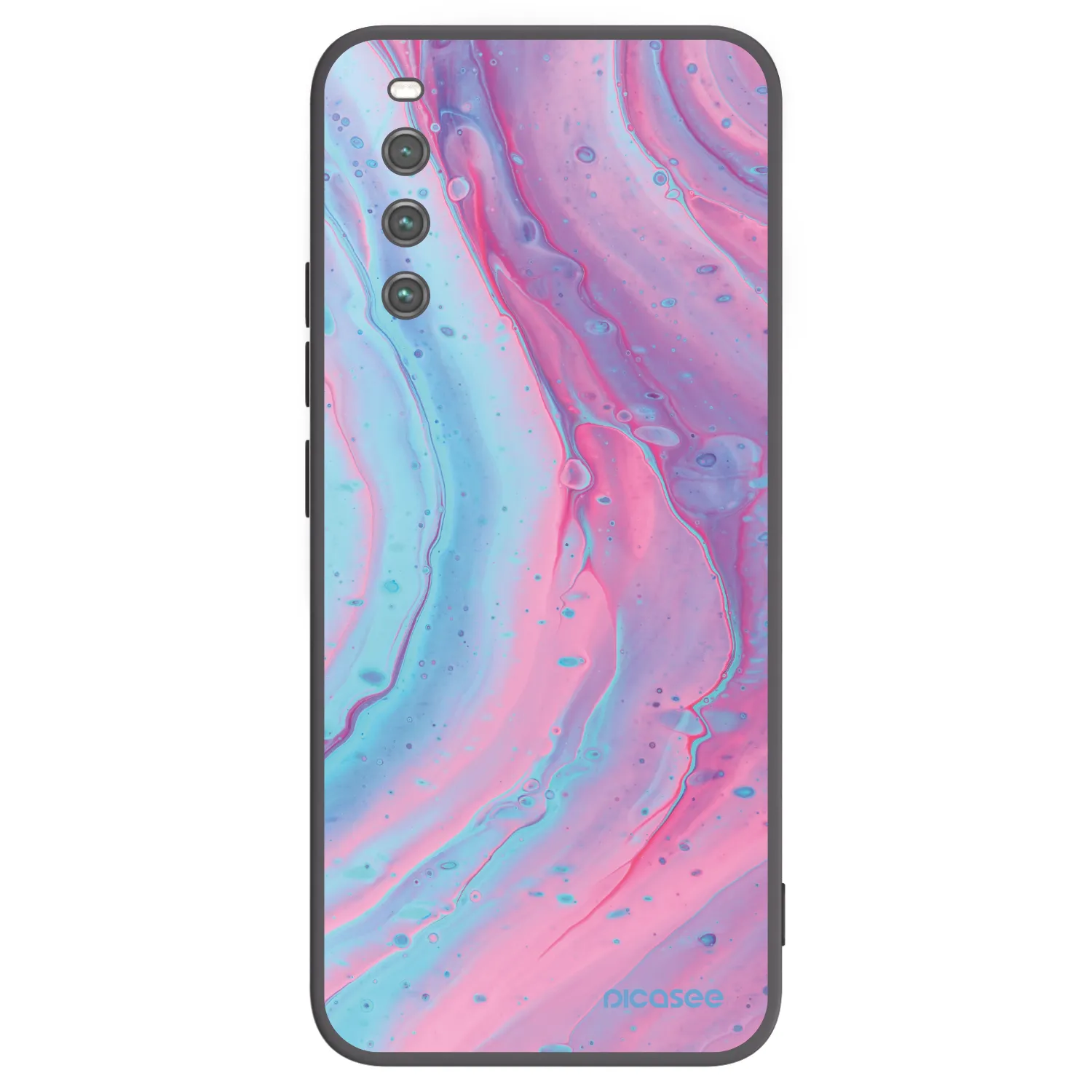 Picasee silikónový čierny obal pre Sony Xperia 10 IV 5G - Pink liquid